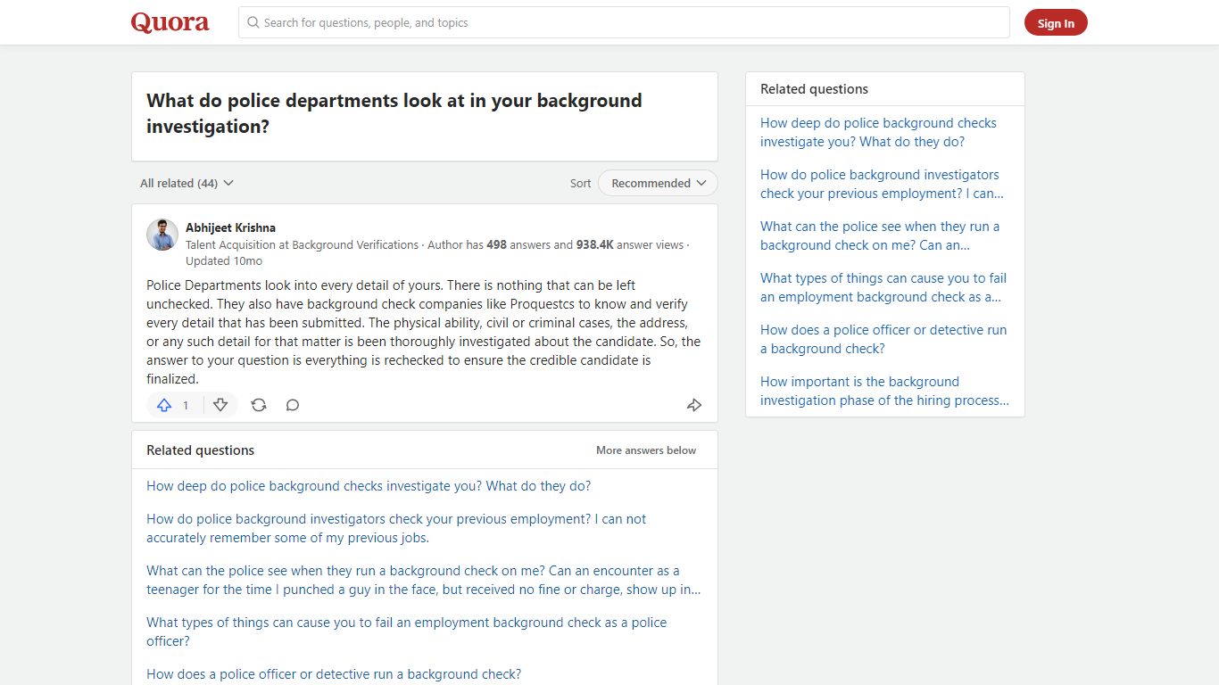 What do police departments look at in your background ... - Quora